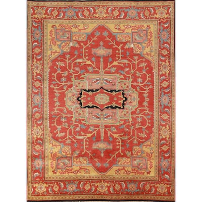 Geometric Heriz Serapi Oriental Area Rug Handmade Wool Carpet - 7'10" x 9'8"