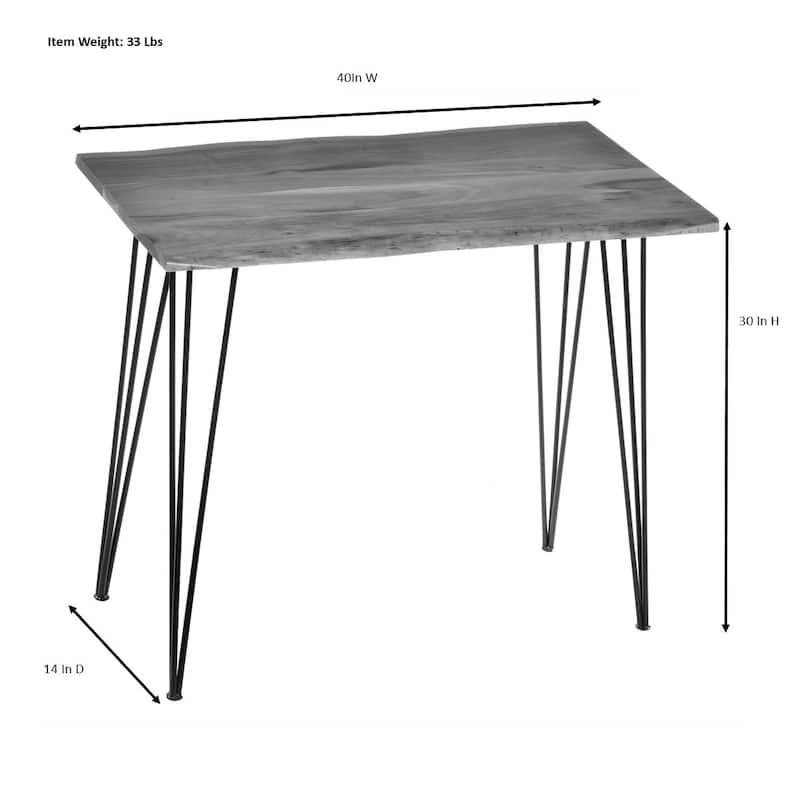 Carolina Living Seti Live Edge Console Table - Natural Top - Black Base