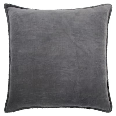 Rizzy Home Cotton Velvet with Beaded Trim Throw Pillow Cover