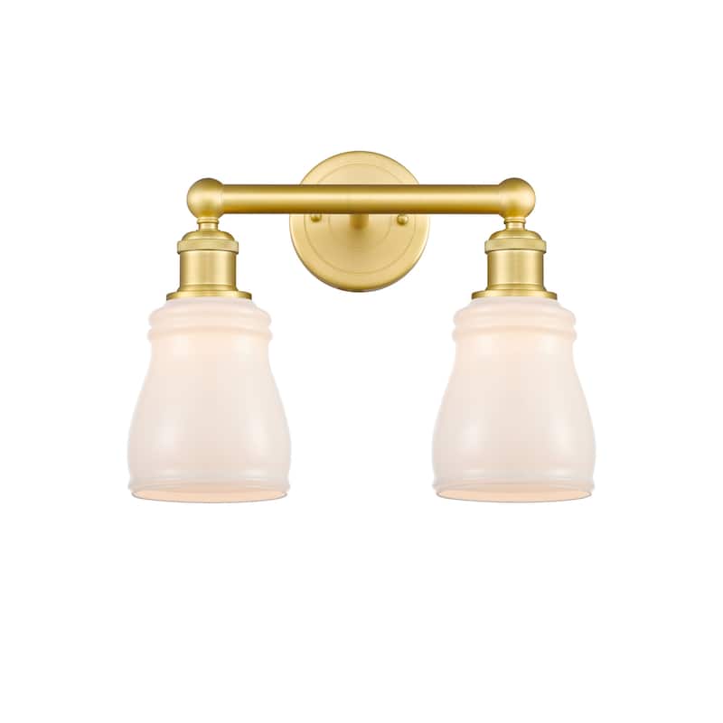 Innovations Lighting 616-2W-12-14 Ellery Vanity Ellery 2 Light 14" - Satin Gold / White