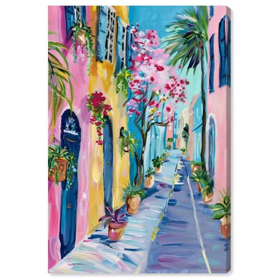 Art Remedy The Colorful Streets Gallery Wrapped Colorful Coastal 1 Piece Canvas Wall Art