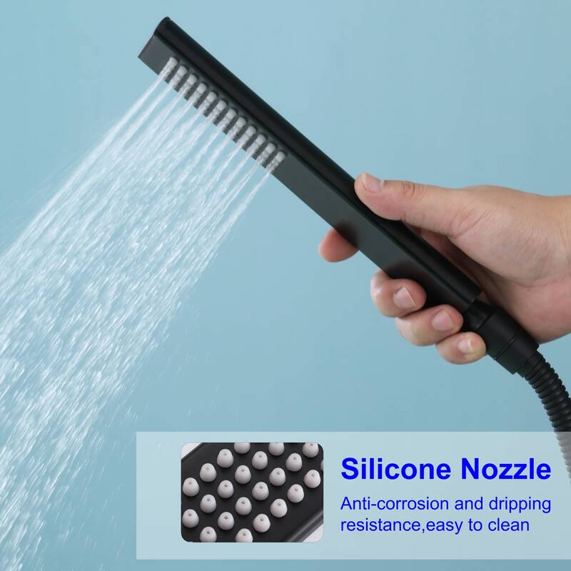 Freestanding Bathtub Faucet With Hand Shower Floor Mount Tub Filler Faucet With Handheld Shower High Flow Bathroom Tub Faucets