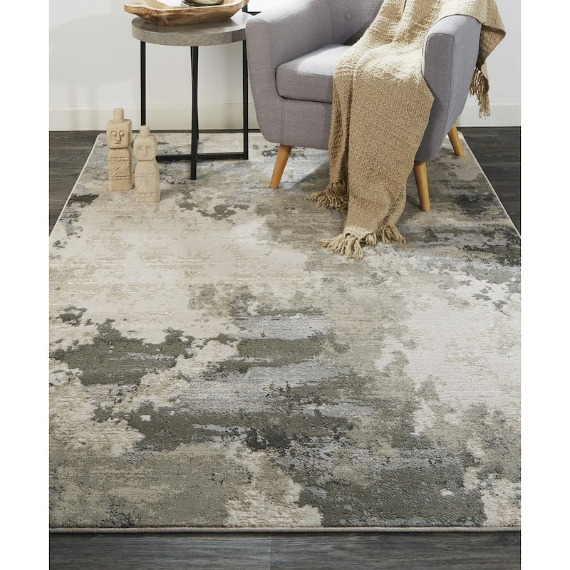 Tiga Abstract Stain Resistant Area Rug By HomeRoots - 2' x 3'