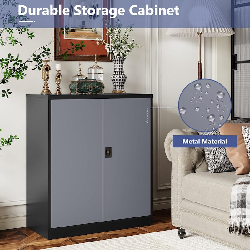 Metal Storage Cabinet with Locking Doors and Adjustbale Shelves for Garage, Home Office,School,Gym