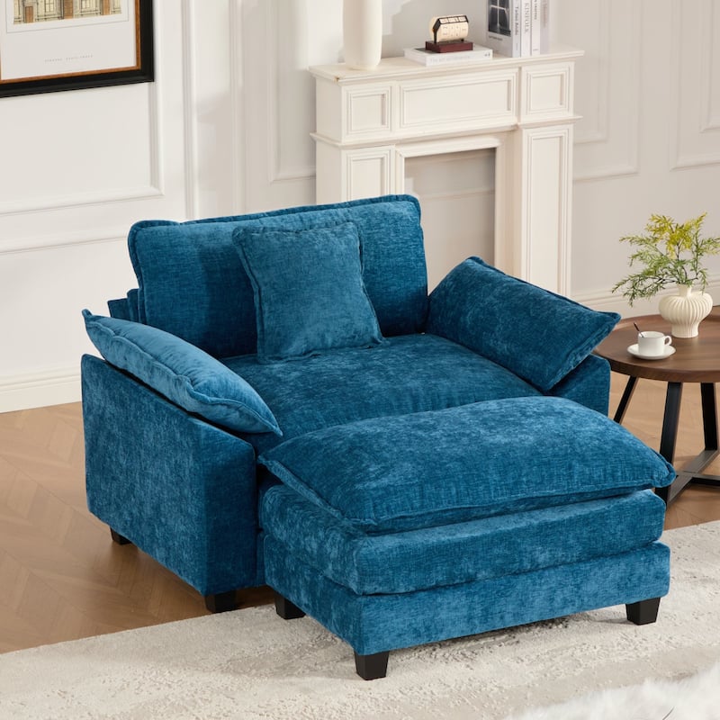 GDF Studio - Cloud Modern Chenille Upholstered Single Seat Sofa with Double-Layer Cushion for Living Room