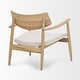 preview thumbnail 6 of 10, Mercana Haggen Light Brown Oak Wood w/ Cream Fabric Accent Chair - 27.6L x 26.8W x 28.4H