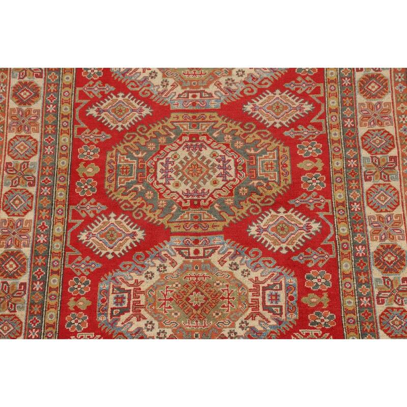 Oriental Red Kazak Area Rug Handmade Traditional Wool Carpet - 4'9" x 6'7"