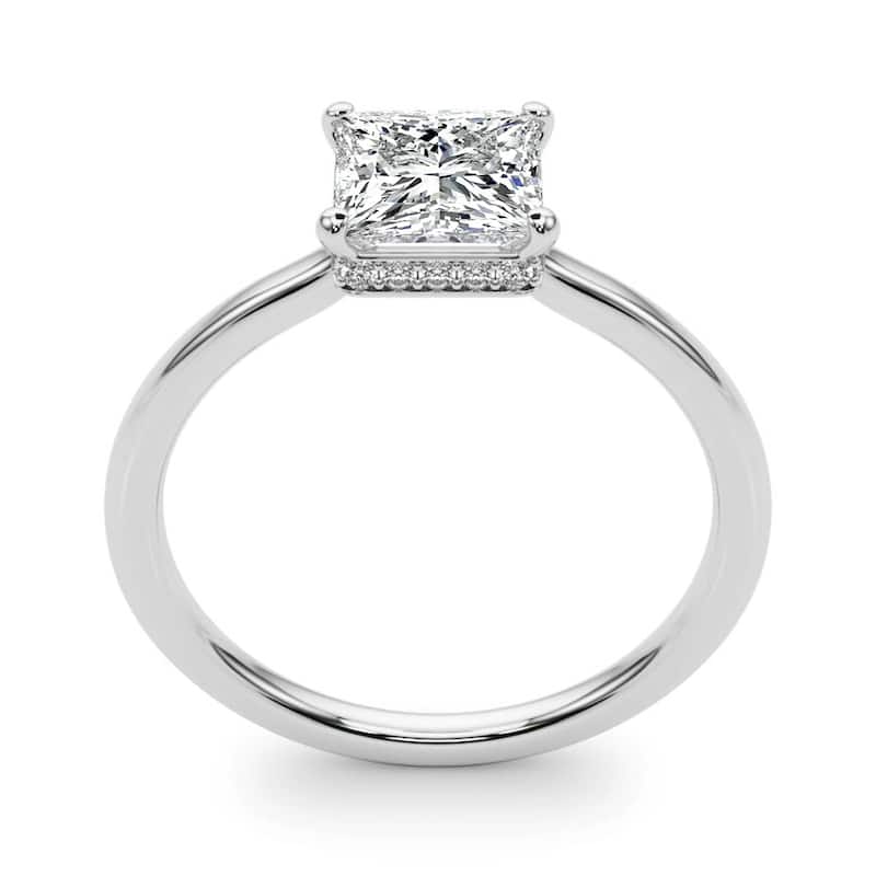 Auriya 14k White Gold Lab Grown Princess Diamond Halo Engagement Ring 0.50 to 5.00 ct. tw. (F-G VS)