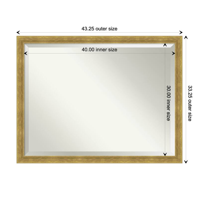 Angled Beveled Wood Framed Bathroom Vanity Wall Mirror