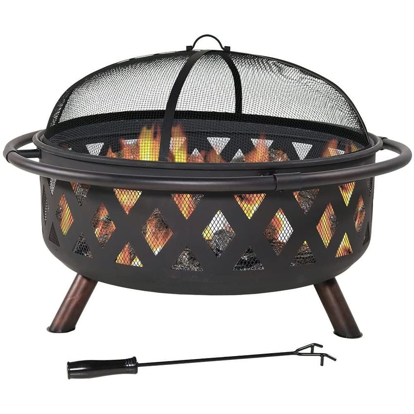 36 Inch Premium Portable Fire Pit Outdoor Garden Wood Burning And Grill ...