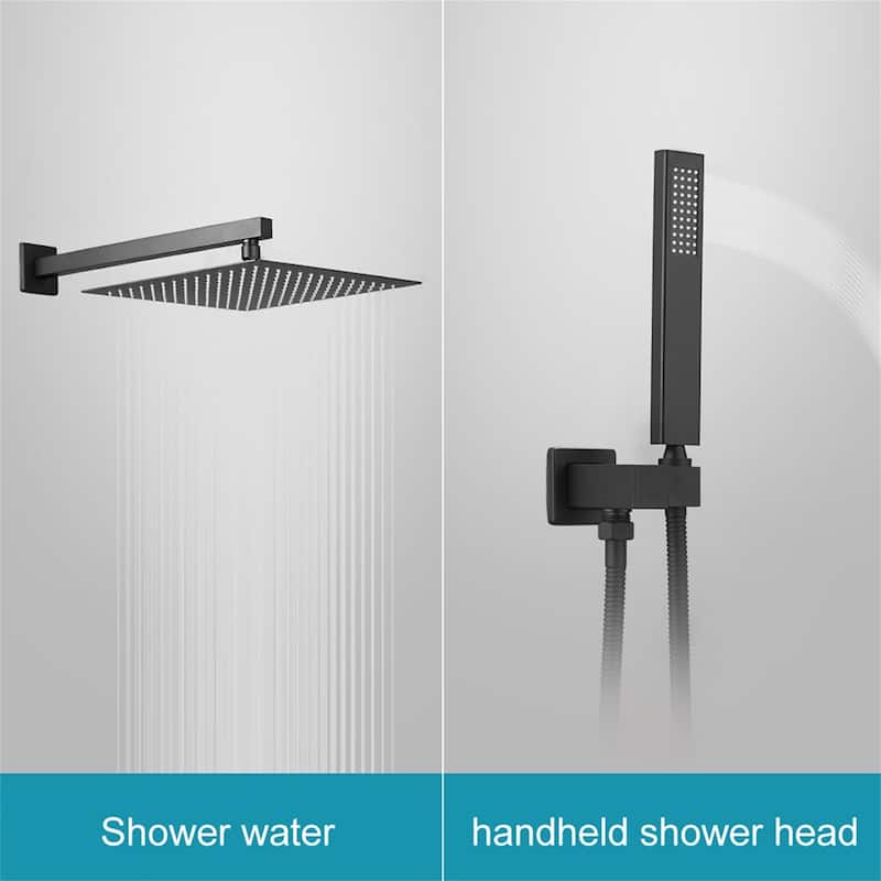 16 Inch Wall Mounted Shower Faucet With Handheld Shower Modern Shower System With Rain Shower Head With Pressure Balance Valve