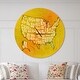 preview thumbnail 1 of 8, Designart 'United States Yellow Vintage Map' Oversized Contemporary Wall CLock