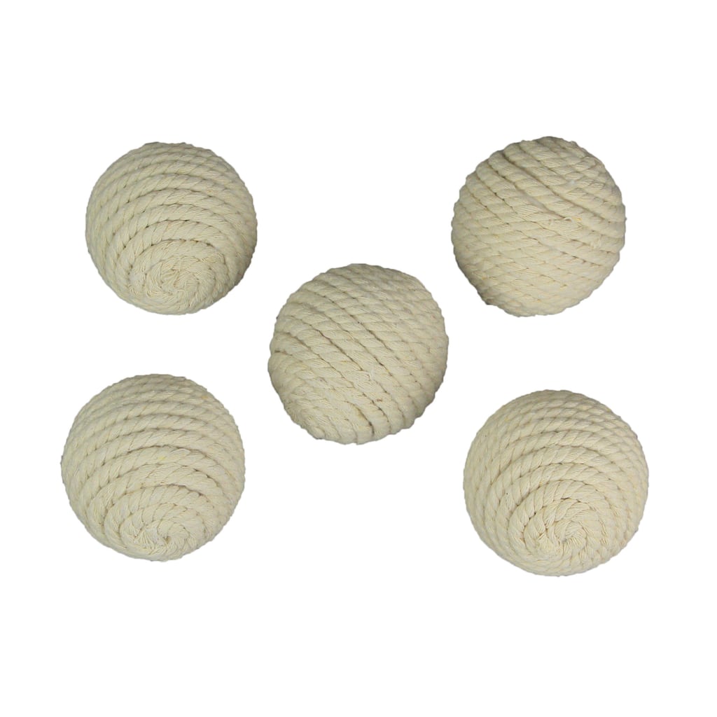 Set Of 5 Brown Rope Decorative Orb Home Decor Ball Centerpiece Vase - 3 X 3 X 3 inches
