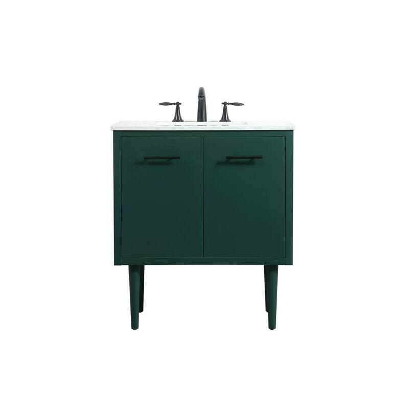 Elegant Lighting VF48030M Cyrus 30" Free Standing, Wall Mounted Single - Green - Painted