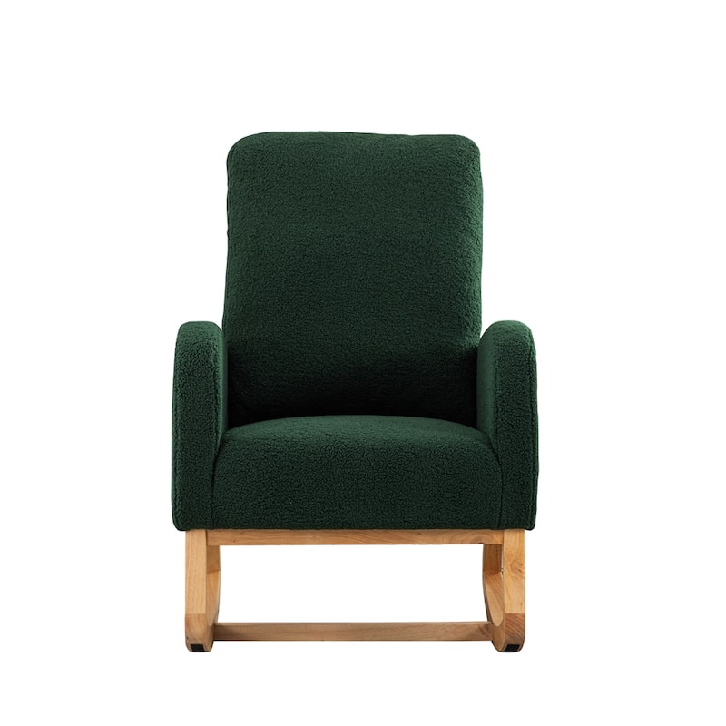 Nursery Rocking Glider Chair with High Back and Side Pocket