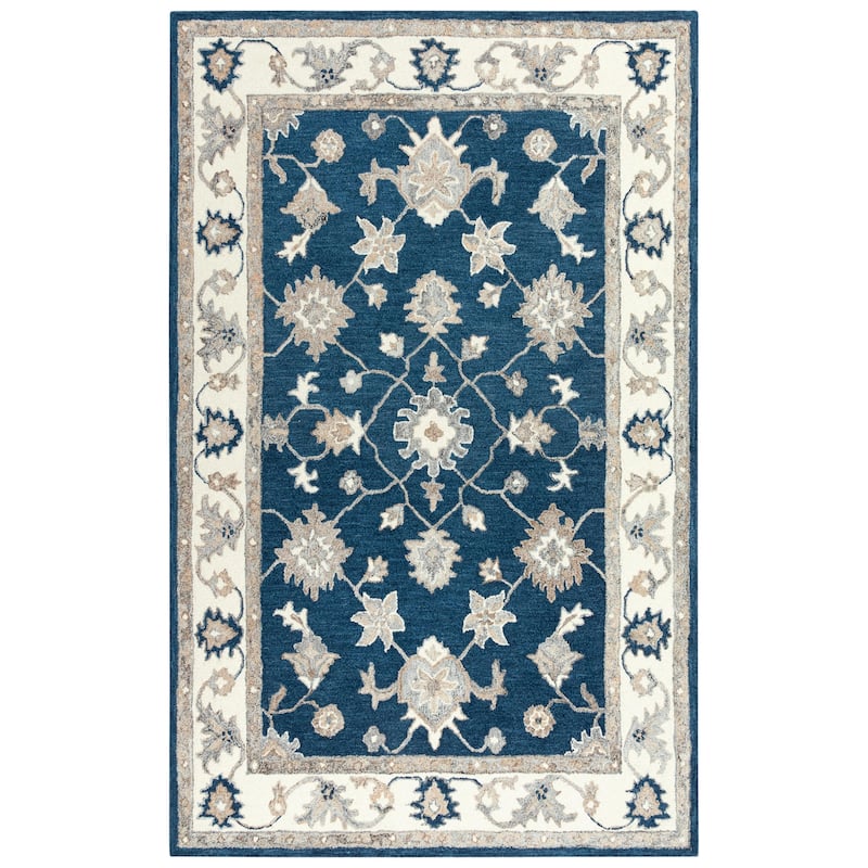 Alora Decor Spirit Blue Classical Hand-tufted Wool Blend Rug