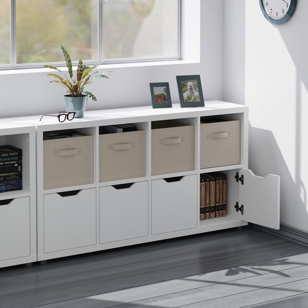 Julia 2x4 Storage 5-Pc Cabinet Set, Beige & White - Bed Bath