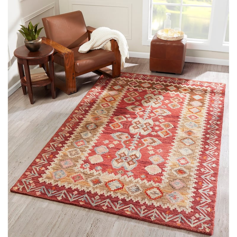 Momeni Tangier Hand Tufted Wool Traditional Area Rug - 3'6" x 5'6" - Red - Runner/Rectangle