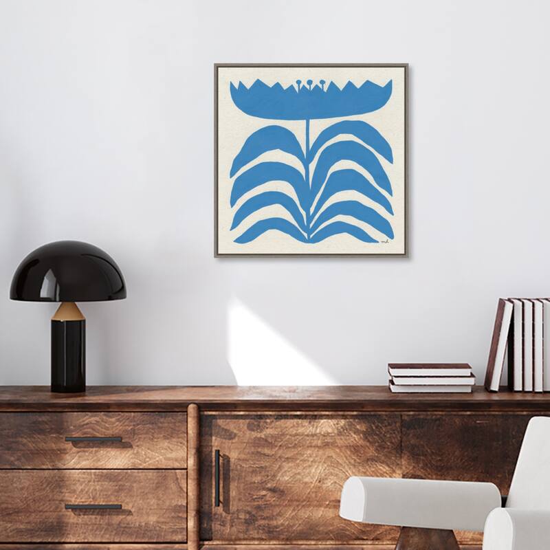 Delighted III Blue by Moira Hershey Framed Canvas Wall Art Print