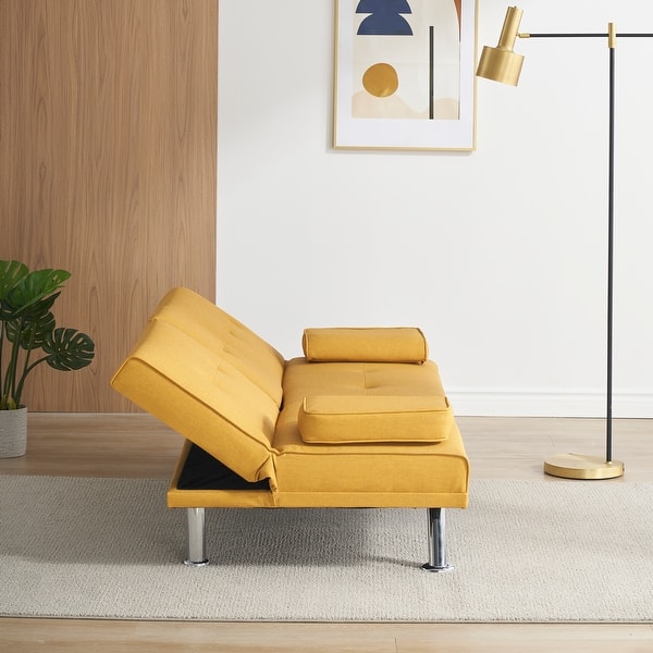 Multifunctional Double Folding Sofa Bed with Cup Holder Loveseat Bed