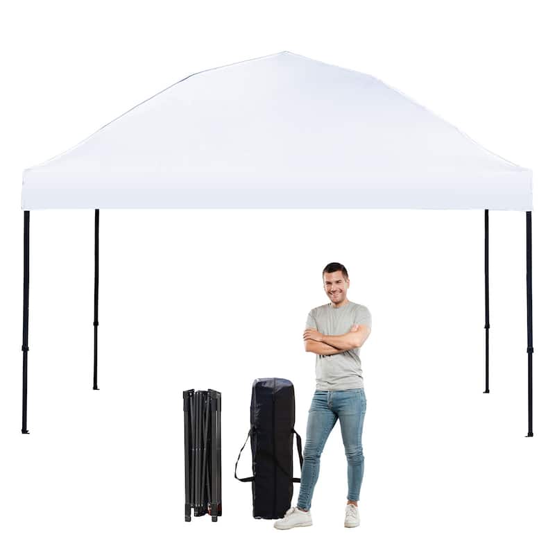 10x10 Pop Up Canopy - Beach Tent with One Push Setup - Easy Outdoor Sun Shade for Events,Parties,Camping With Silver Coated Top