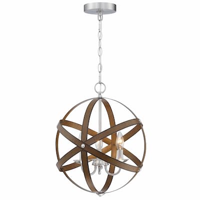 3-Light Industrial Metal Spherical Pendant Hanging Lighting for Kitchen Island