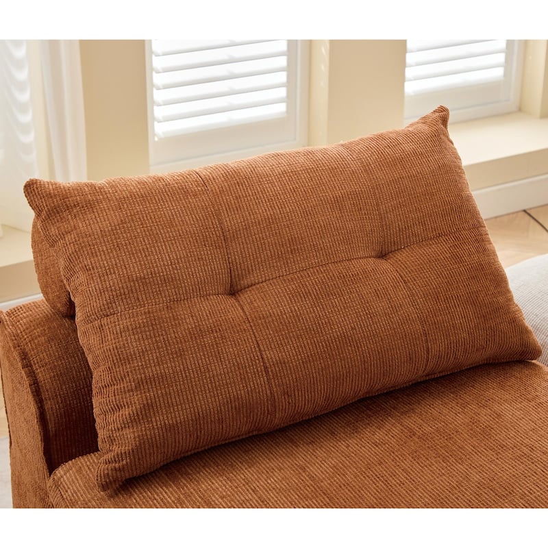 GDFStudio - Chenille Modular 2-Seater 66" Armless Lounge Loveseat Sofa