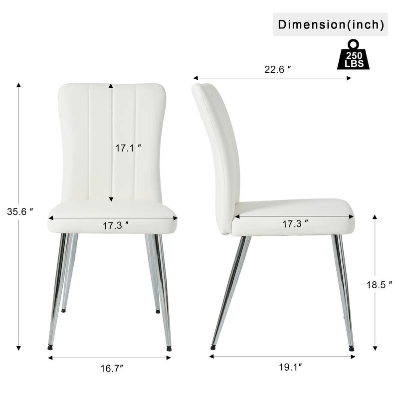 Modern Dining Chair with Metal Chair Legs (Set Of 4)