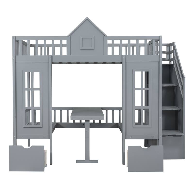 Pine Bunk Bed with Storage