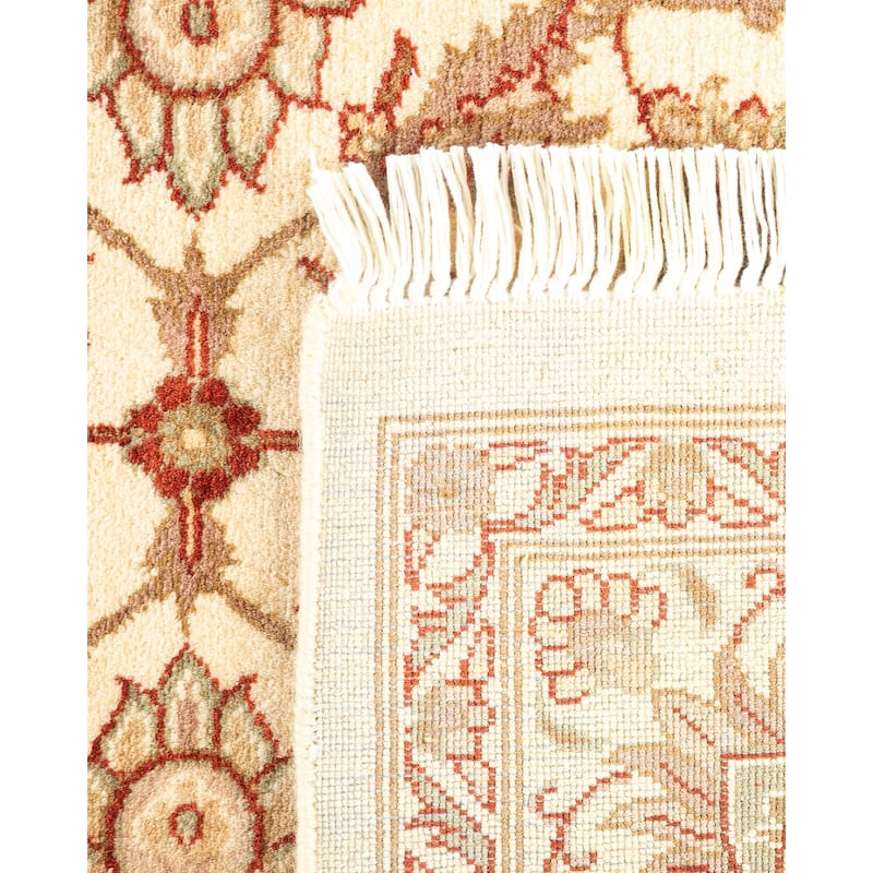 Overton Hand Knotted Wool Vintage Inspired Traditional Mogul Ivory Area Rug - 4 x 6