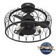 preview thumbnail 13 of 14, Hunter Fandelier 20" Rotonda Matte Black Ceiling Fan LED Light Handheld Remote Farmhouse, Industrial, Caged Chandelier