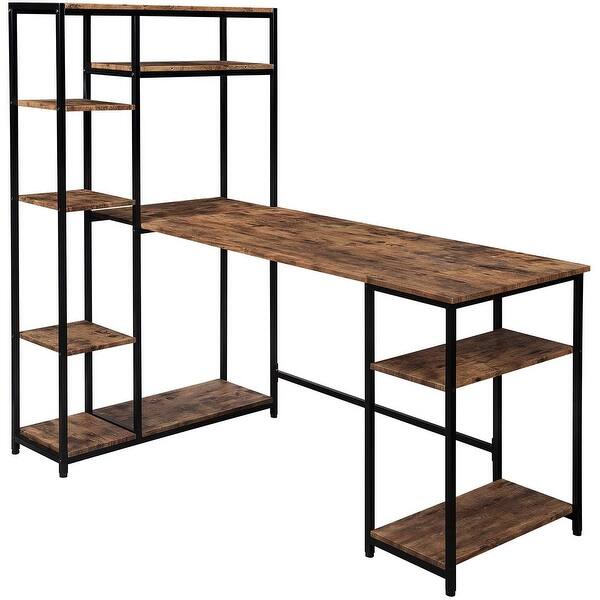 Home Office Desk Computer Desk Large Working Space Hidden Cabinet Writing  Desk with 3 Drawers & Multiple Storage Racks - On Sale - Bed Bath & Beyond  - 35534926