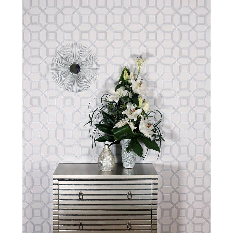 Arthouse Marjorie Silver Trellis Wallpaper