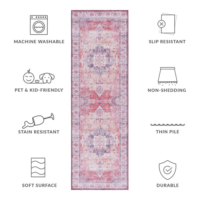 SAFAVIEH Tucson Machine Washable Slip Resistant Celina Traditional Rug