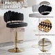 preview thumbnail 3 of 36, HOMEFUN Velvet Swivel Adjustable Height Scallop Bar Stools With Footrest(set of 2)