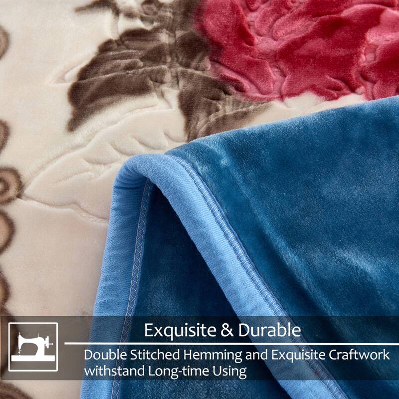 Raschel A&B Printed 2-ply Reversible Korean-style Plush Fleece Blanket
