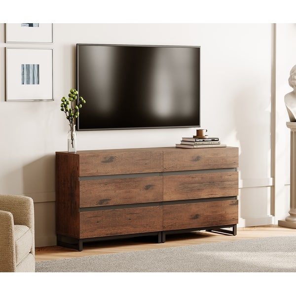 40 inch tv on dresser HAUOMS with LED Light and 8 Drawer Modern Closet Dress  Easy To Assemble A clear instruction is included Is this TV too big
