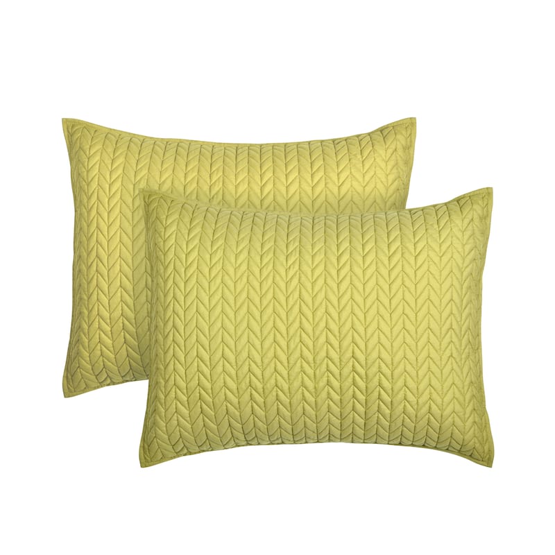 Cayman Quilted Pillow Sham - Chartreuse - King