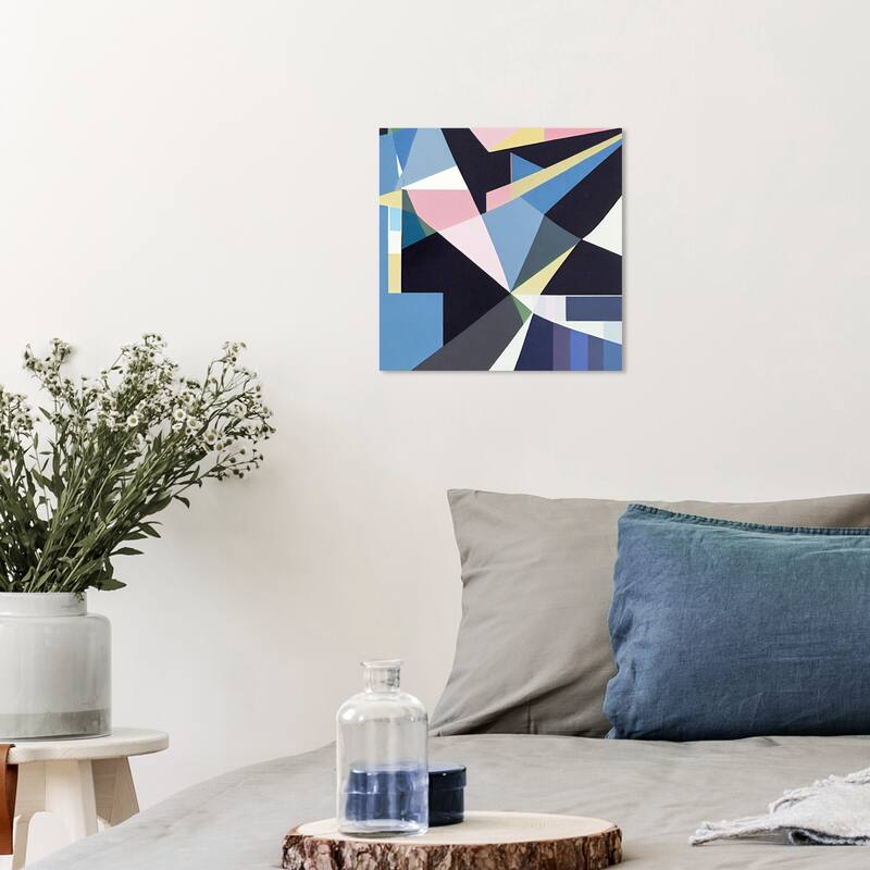 Wynwood Studio Abstract Geometric Game Blue and Modern & Contemporary Wall Art Canvas Print - 12 x 12