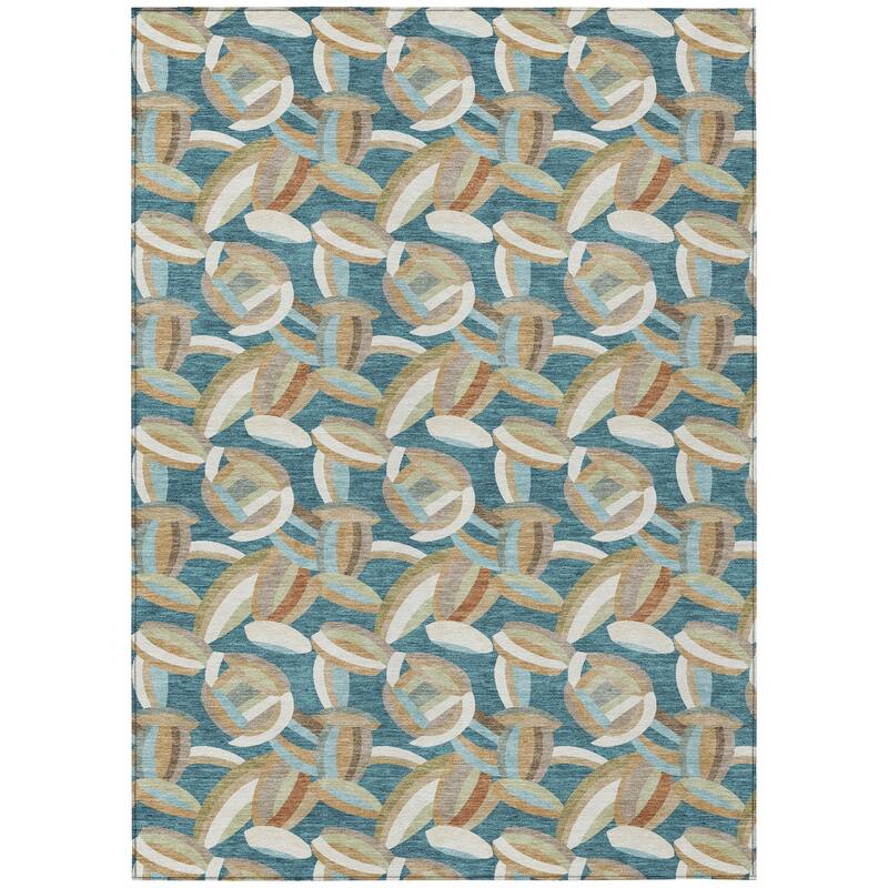 Machine Washable Indoor/ Outdoor Modern Heli Chantille Rug