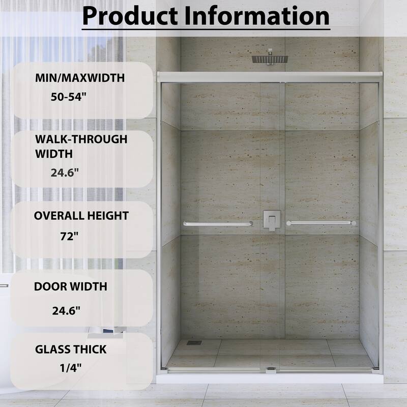 Double Sliding Framed Shower Door in Matte Black Finish