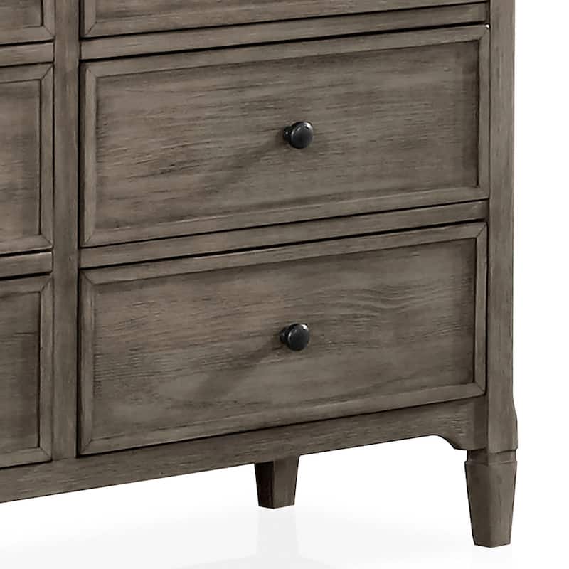 Lanister Transitional Warm Grey 48-inch Wide 6-Drawer Solid Wood Dresser by Furniture of America