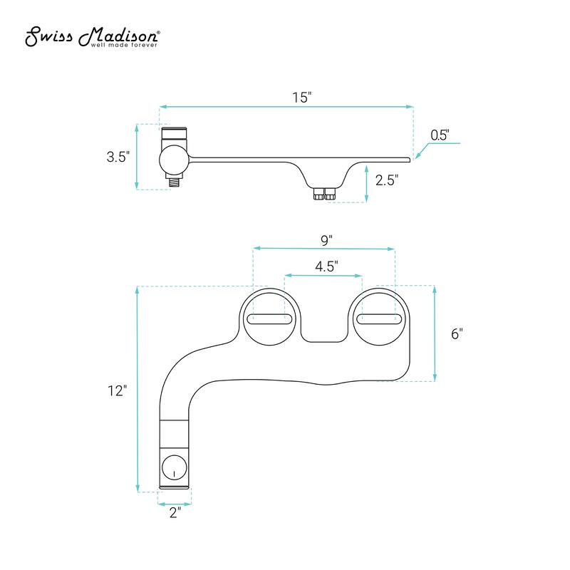 Aqua Non-Electric Bidet Toilet Attachment In Matte Black