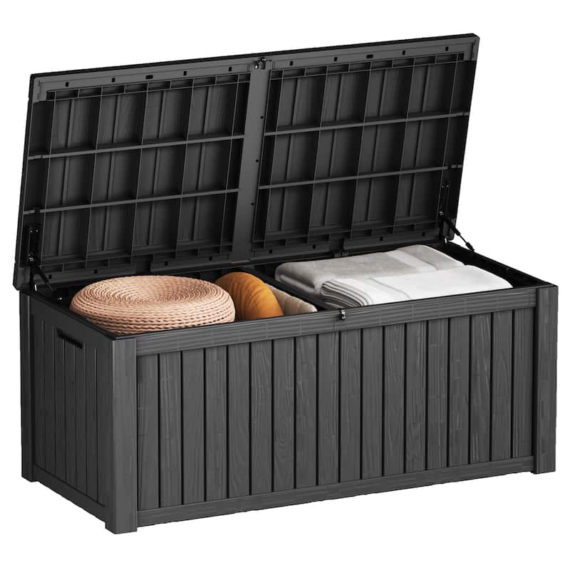 150 Gal. Wicker Resin Outdoor Patio Storage Deck Box