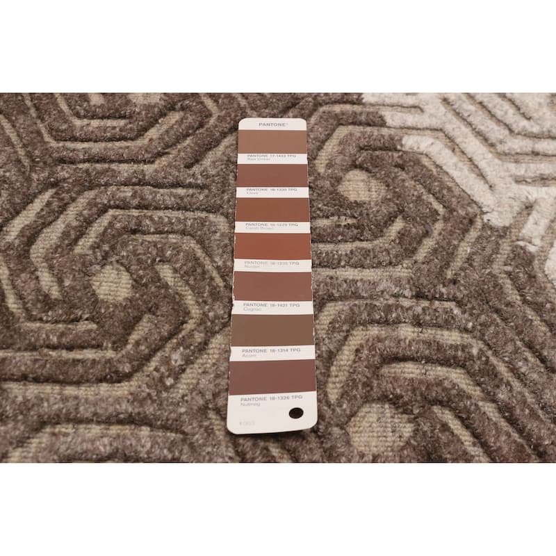 ECARPETGALLERY Hand-knotted Tangier Brown Wool Rug - 5'3 x 8'1