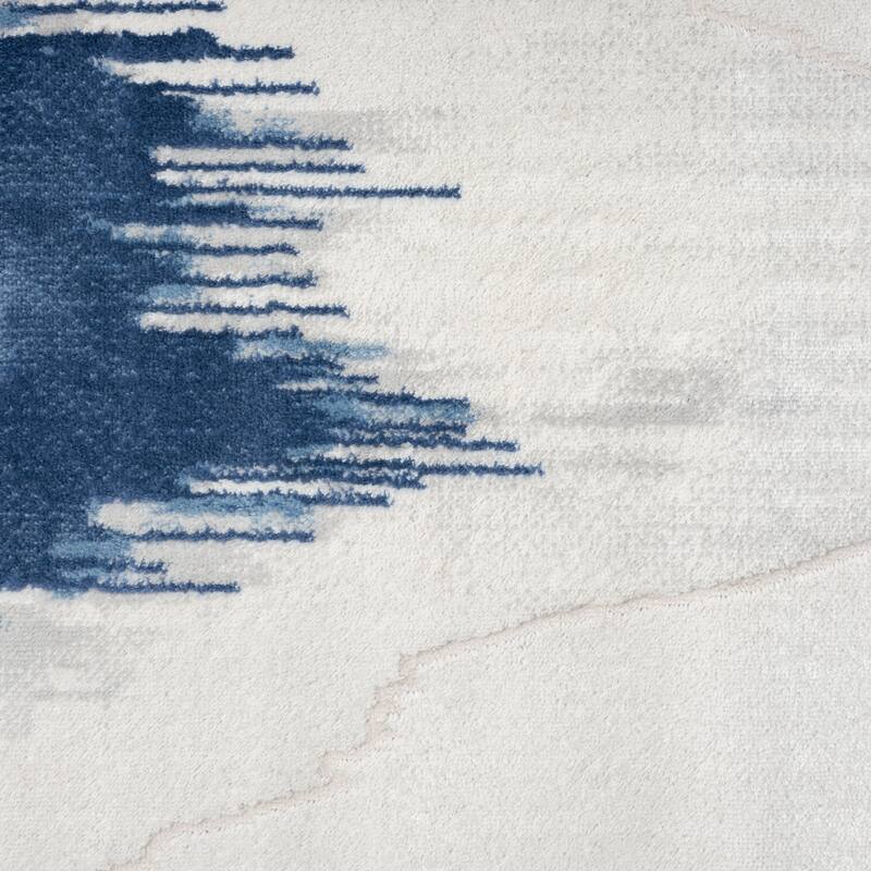 Abani Atlas Collection ATL170A Abstract Mountain Grey Blue Area Rug