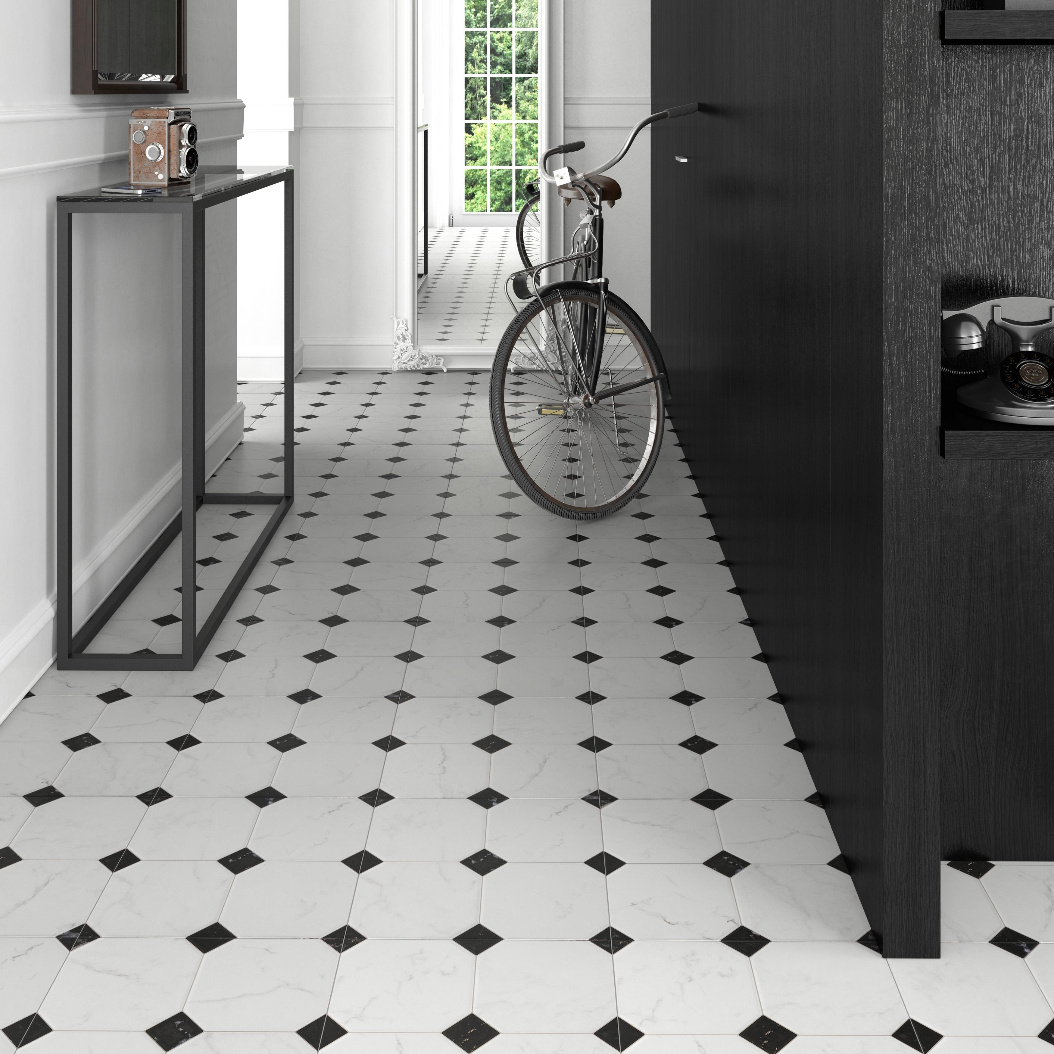Cinq Black Floor Tile 13x13 - Tiles Direct Store