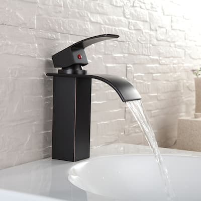 Waterfall Bathroom Faucet Single Lever One Hole Lavatory Sink Faucet