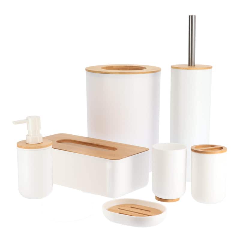 Bathroom Hand Soap & Lotion Dispenser PADANG 10 FL OZ White Bamboo - White Bamboo - 10 Fl oz