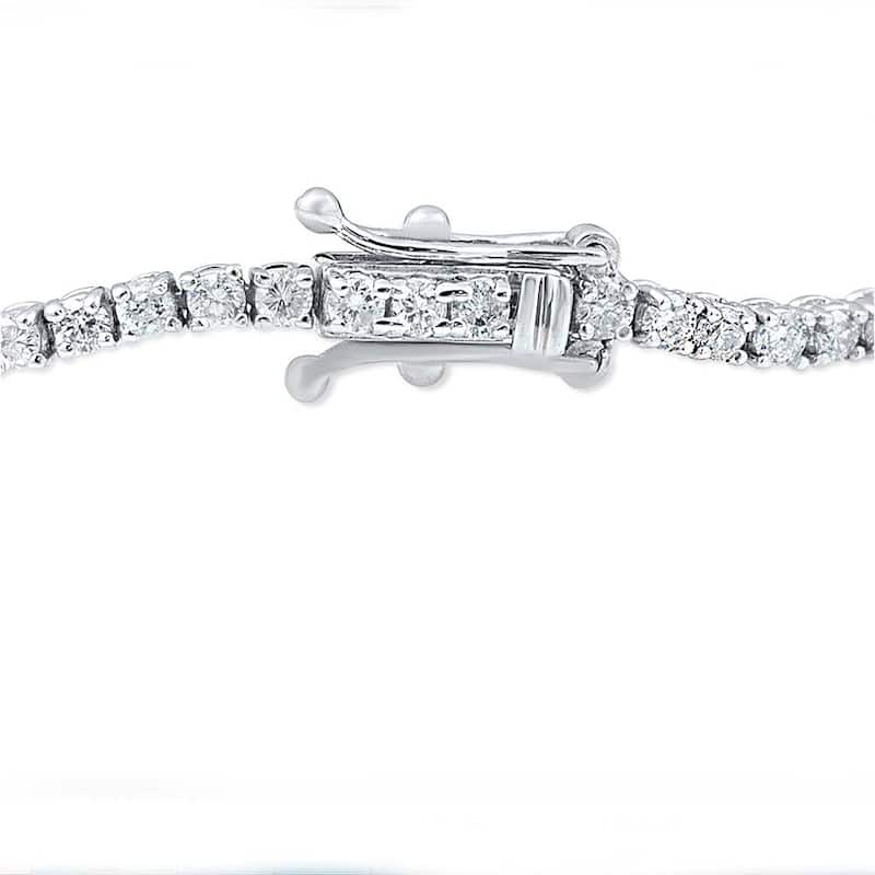 3ct Round Diamond Tennis Bracelet White Gold Women's 7"